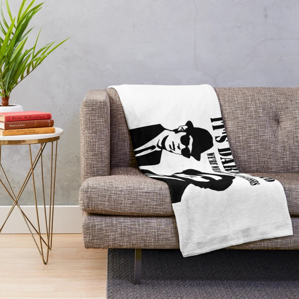 Blues Brothers inspired plush blanket with vintage movie design