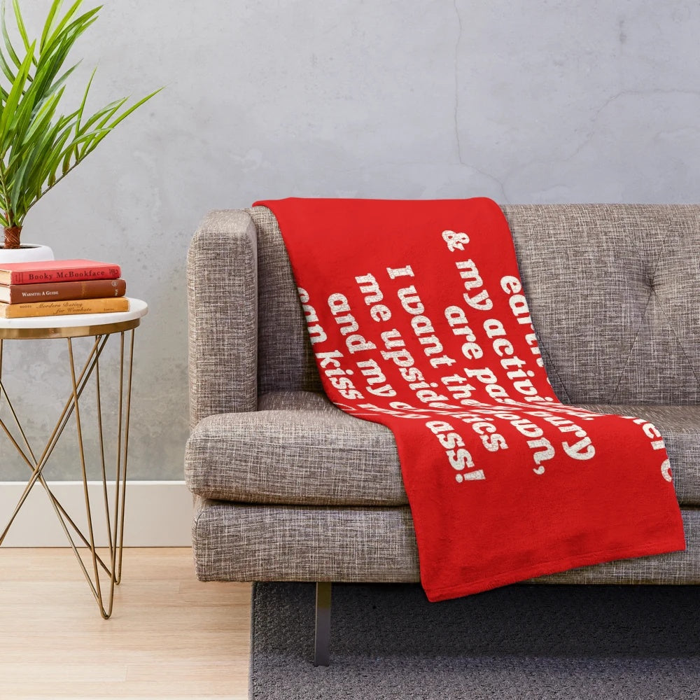 Retro-style plush blanket featuring basketball coach Bobby Knight