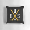 Retro Boston Bruins Decorative Pillow with Hockey Players and Champions Imagery