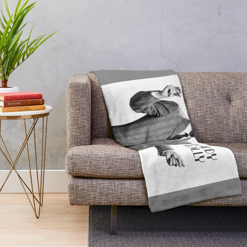 Buddy Holly inspired plush blanket