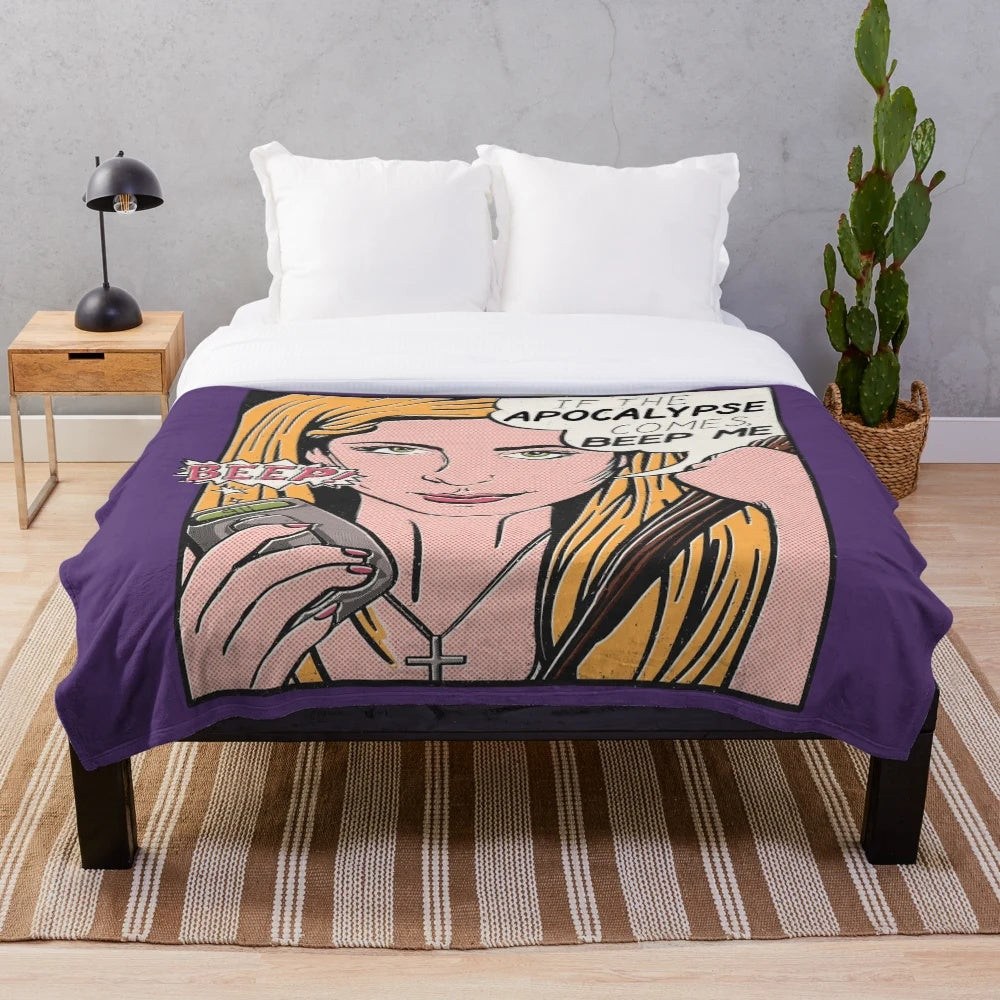 Colorful pop art style plush blanket featuring Buffy the Vampire Slayer characters