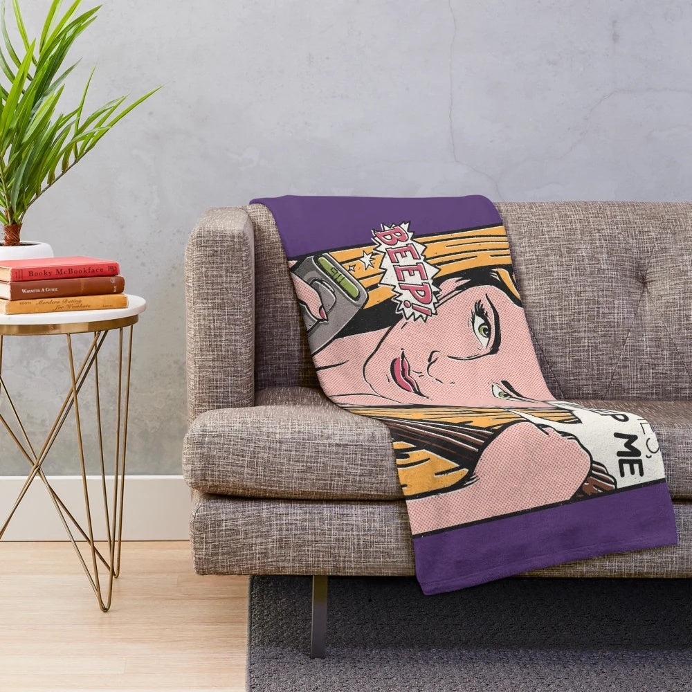 Colorful pop art style plush blanket featuring Buffy the Vampire Slayer characters