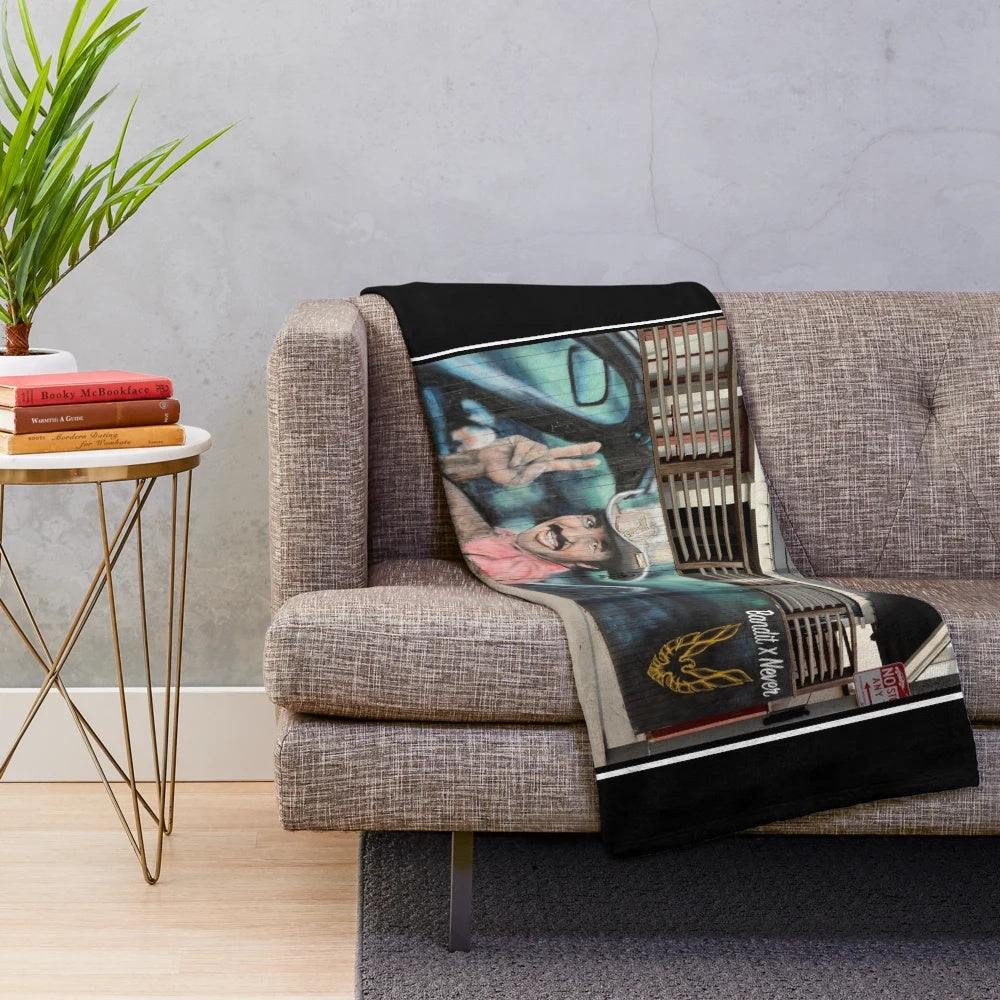Burt Reynolds Smokey and the Bandit themed plush blanket