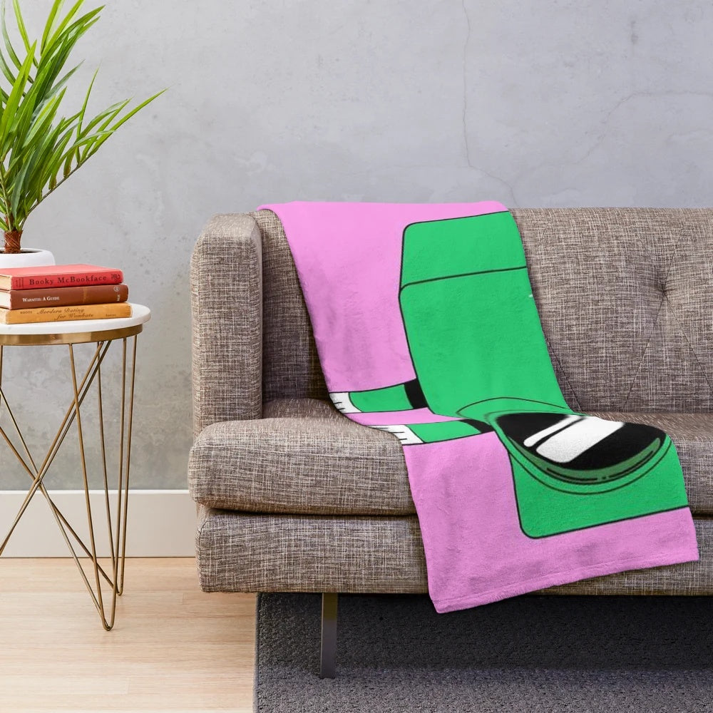 Retro camera themed plush blanket