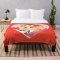 Cozy plush blanket with a retro candy-themed design inspired by classic 1980s anime
