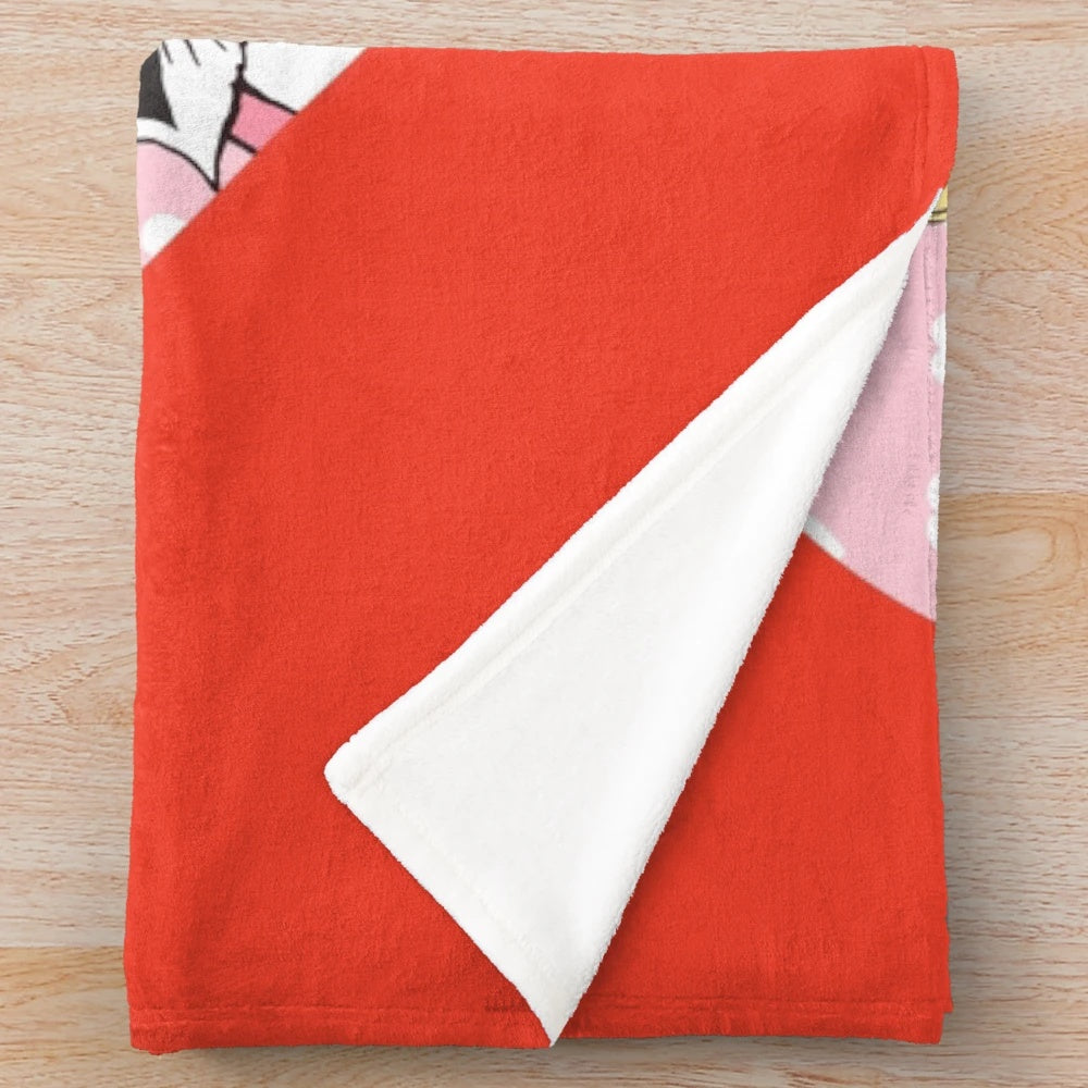Cozy plush blanket with a retro candy-themed design inspired by classic 1980s anime