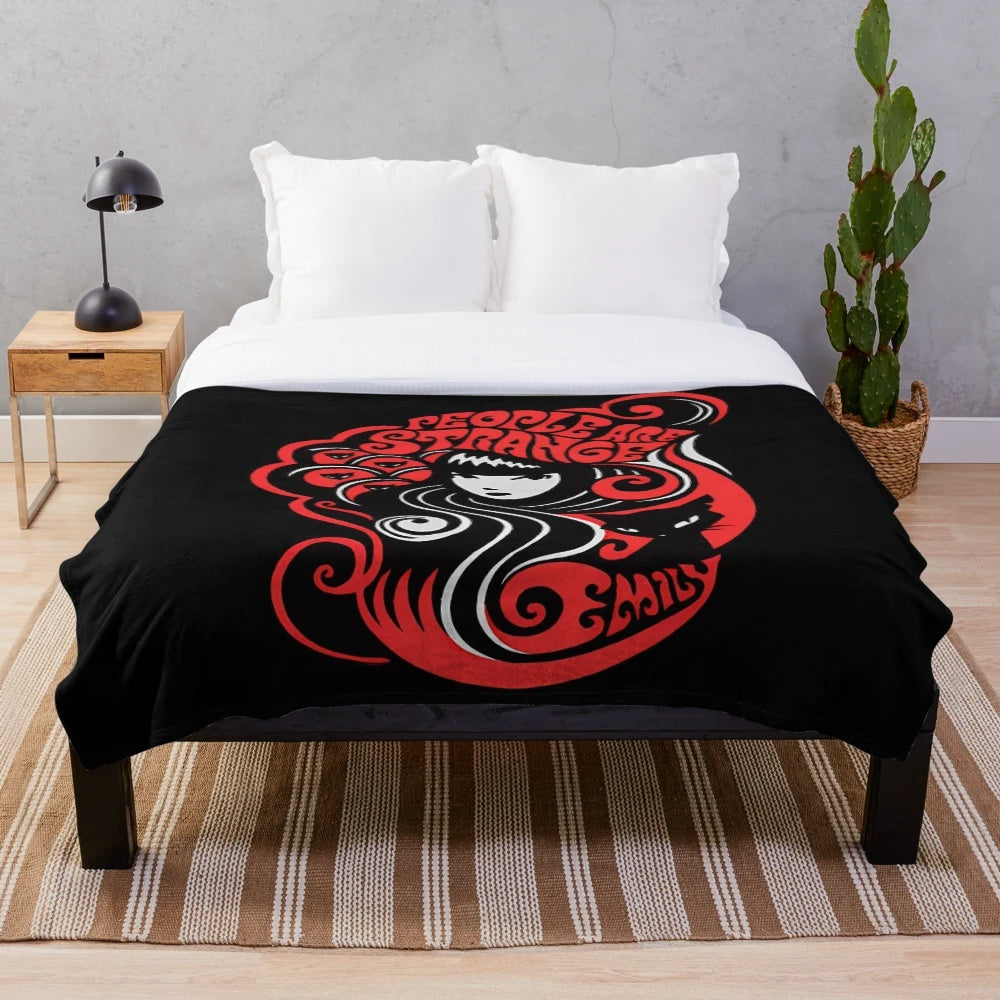 Retro cartoon-inspired anime plush blanket featuring classic Emily design