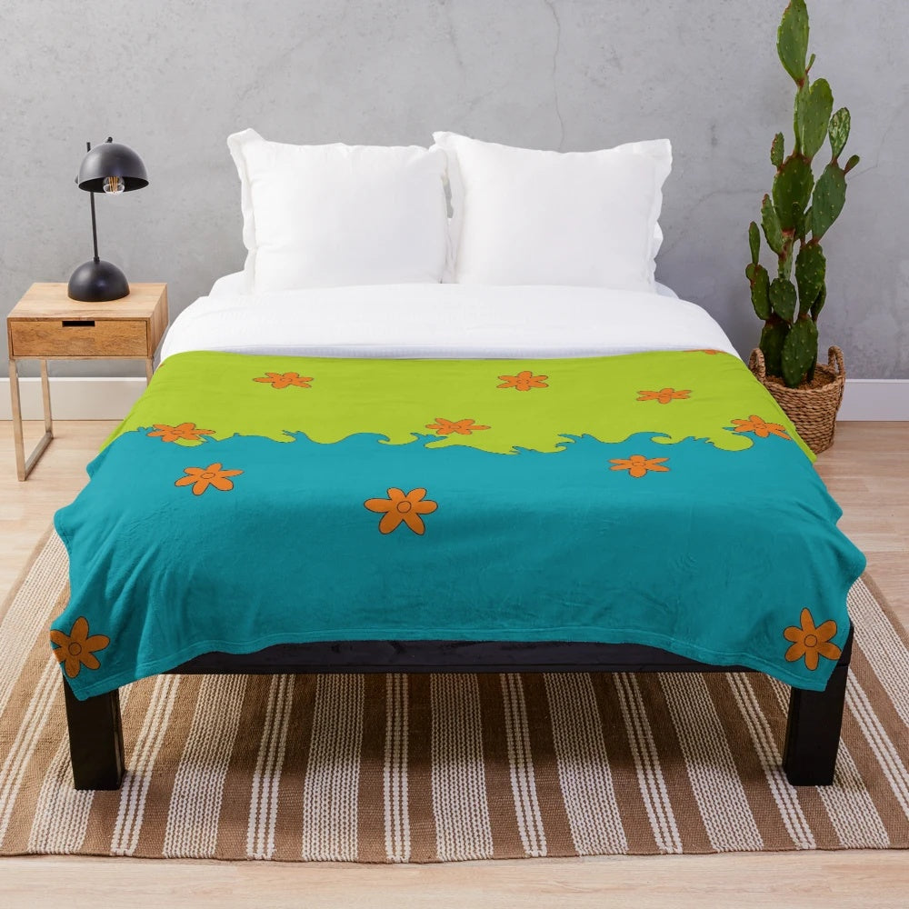 Retro cartoon inspired plush mystery pattern blanket