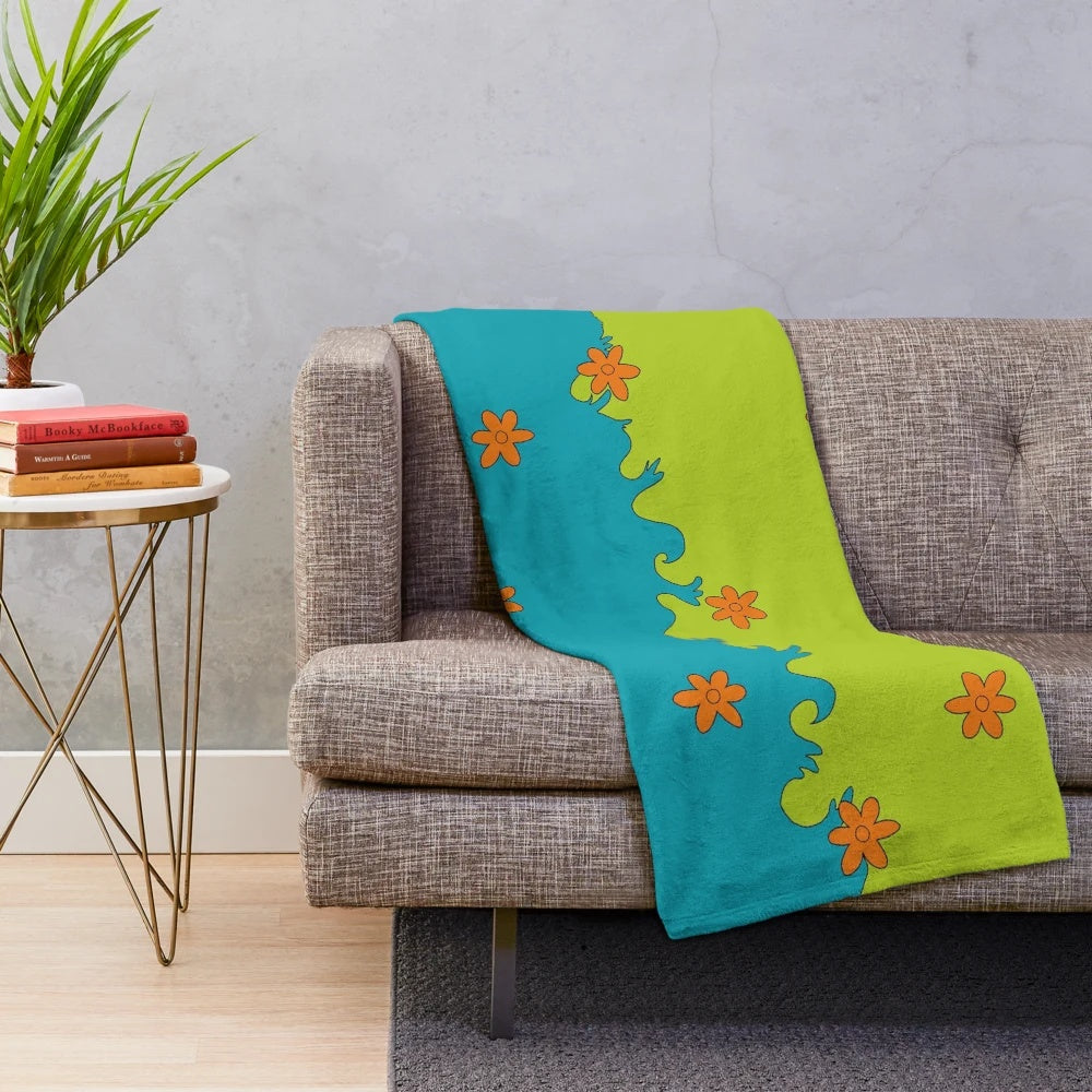 Retro cartoon inspired plush mystery pattern blanket