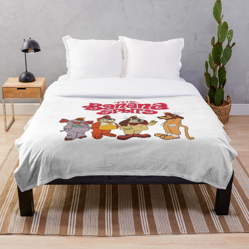 Retro cartoon movies vintage animated plush blanket