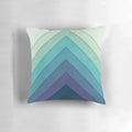 Retro-inspired chevron pattern pillow in a gradient color design