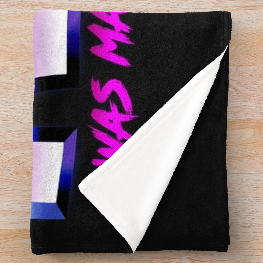 Retro chrome KISS band plush blanket with fan art design