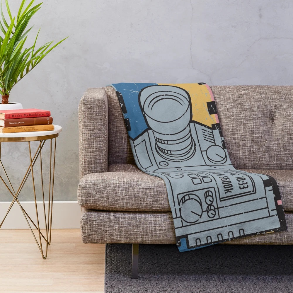 Retro cinema camera plush blanket