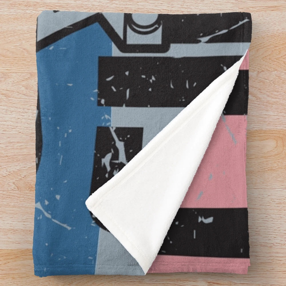 Retro cinema camera plush blanket