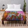 Vintage inspired Italian cinema themed plush blanket