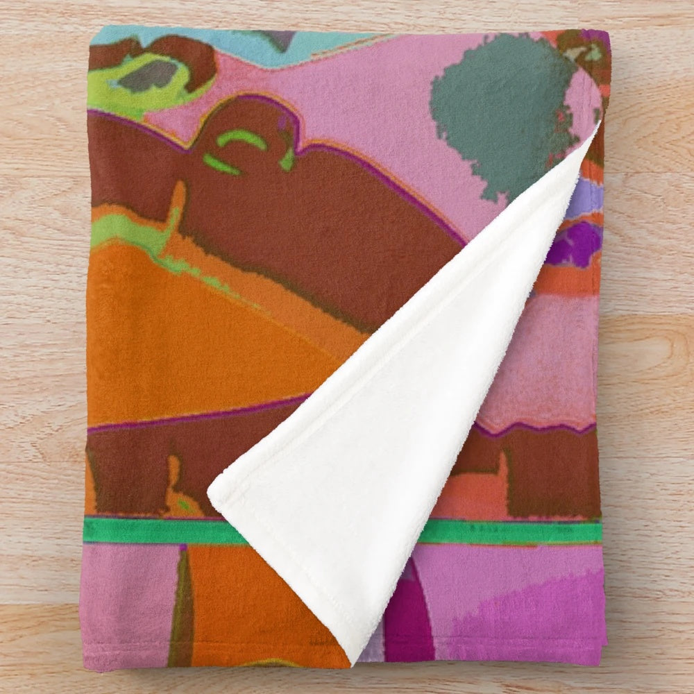 Vintage inspired Italian cinema themed plush blanket