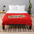 Vintage cinema-themed plush blanket with retro movie design