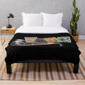 Retro cinema inspired plush movie theater blanket with vintage movie tickets and snacks graphics