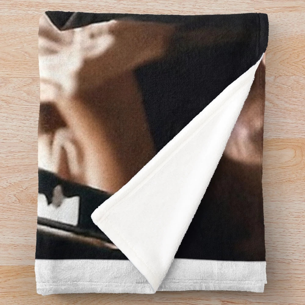 Cozy retro cinema-themed plush blanket