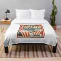 Retro cinema popcorn plush blanket with minimalist movie design