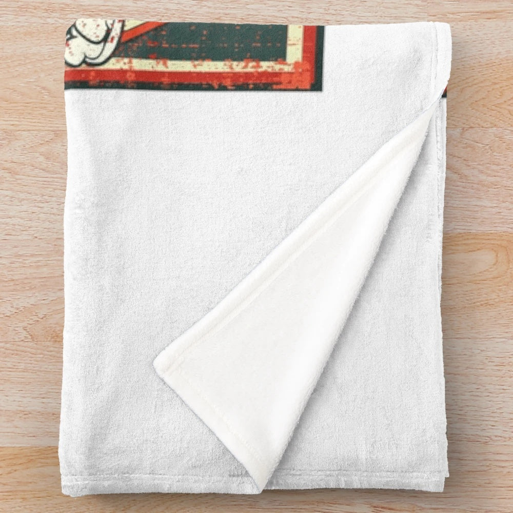Retro cinema popcorn plush blanket with minimalist movie design