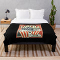 Retro cinema-themed plush blanket with a vintage movie design