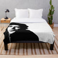 Retro plush blanket featuring a black and white photograph of a classic Hollywood actor