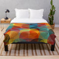 Mid century modern circle print plush blanket
