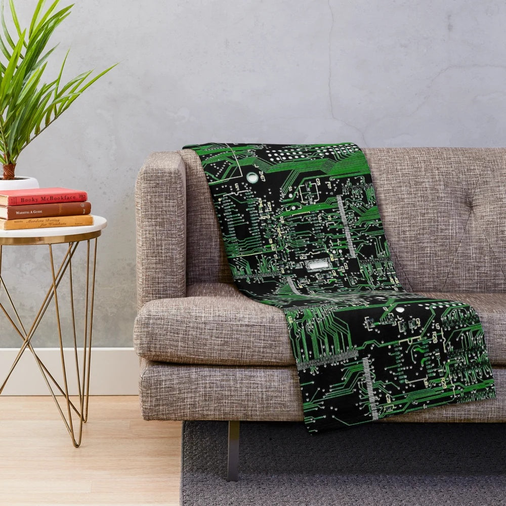 Cozy circuit board plush blanket