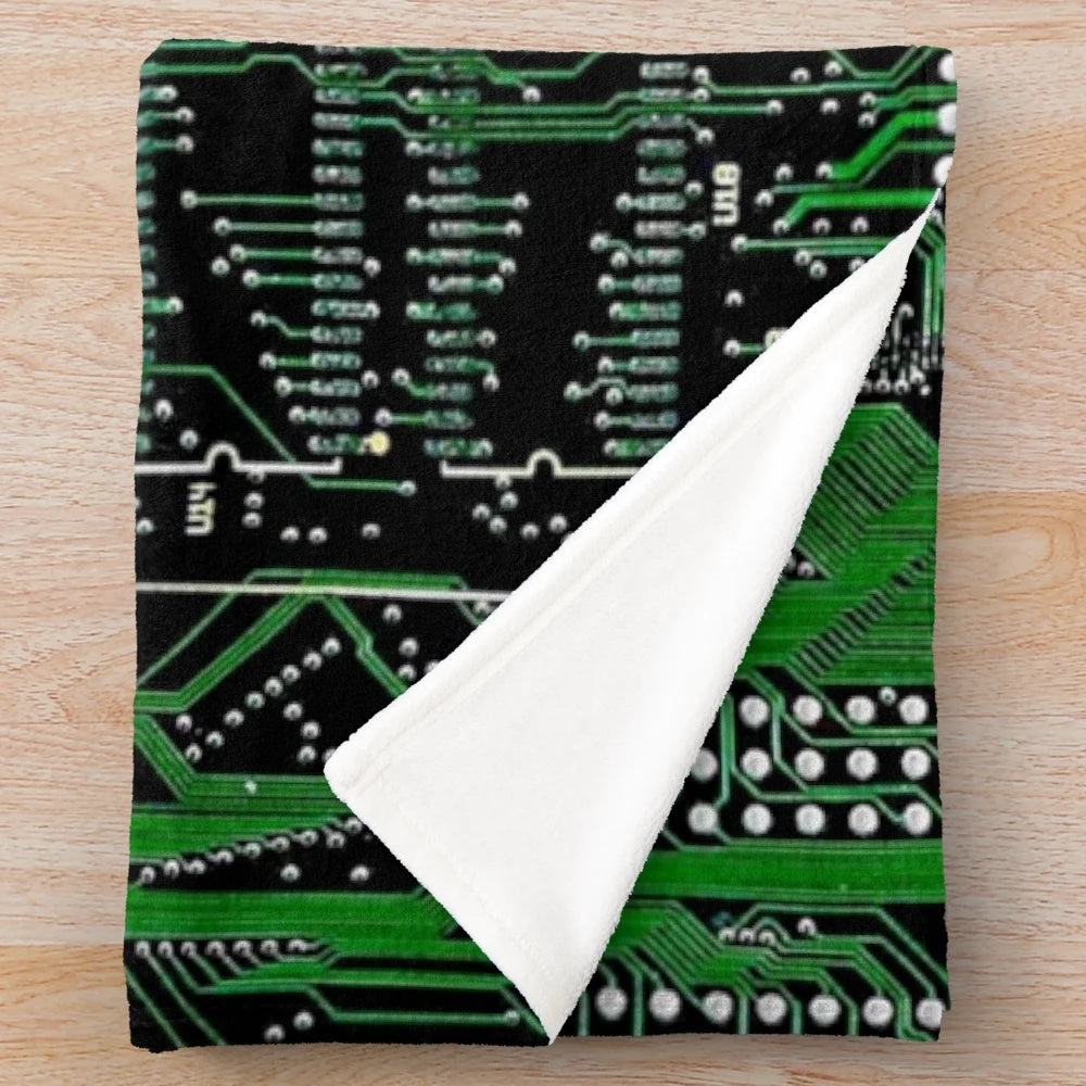 Cozy circuit board plush blanket