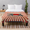 Vintage circus elephant pop art design on a cozy plush blanket