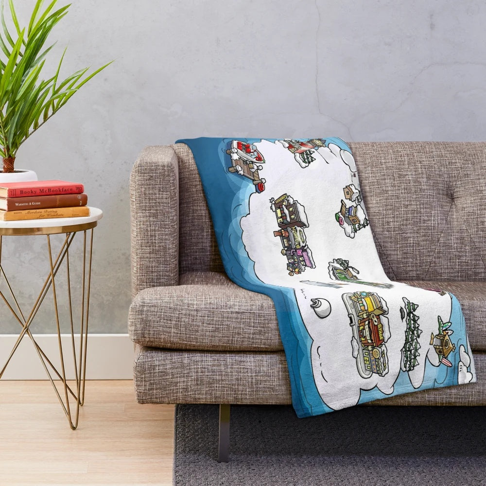 Club Penguin map design plush blanket