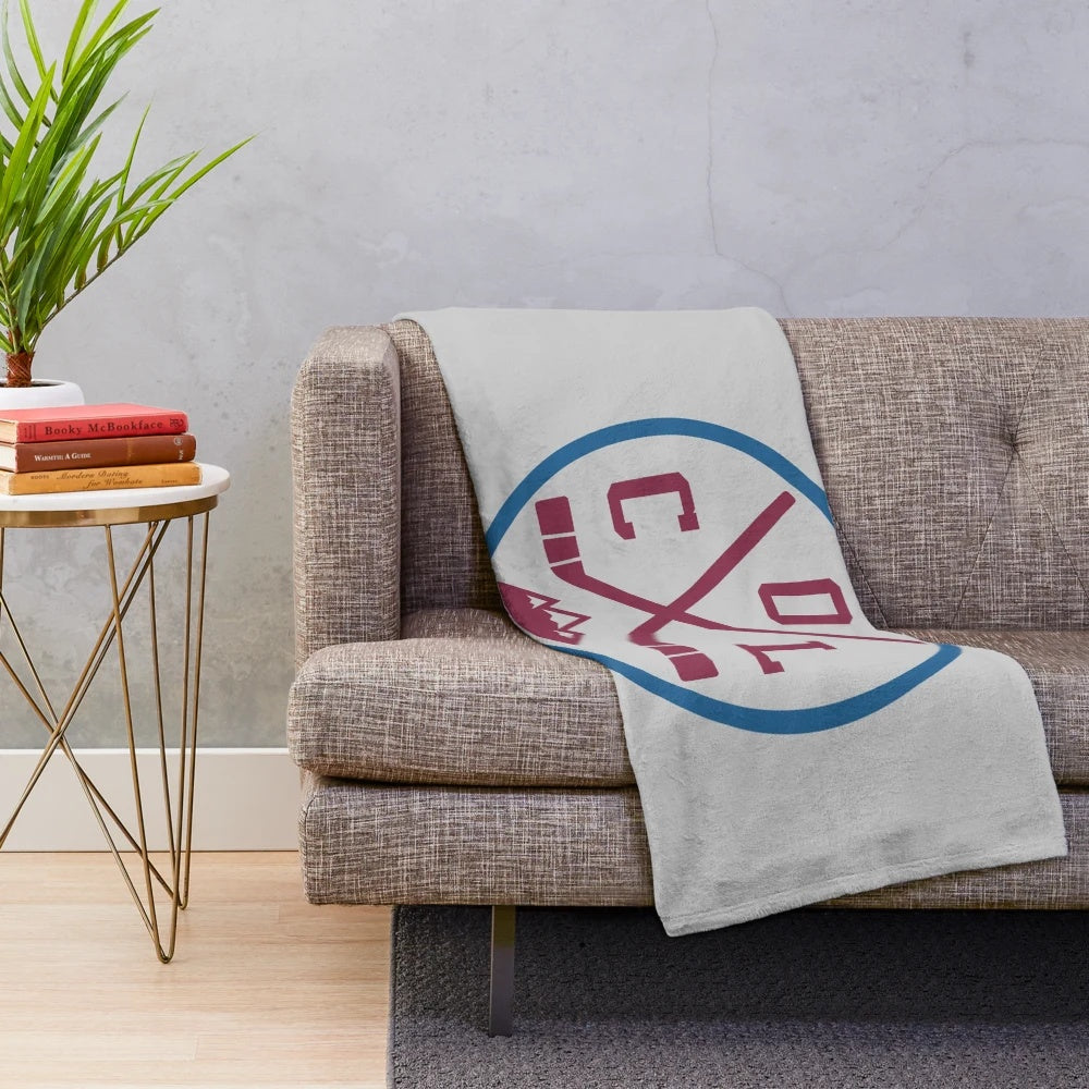 Retro Colorado Hockey-Inspired Vintage Plush Blanket