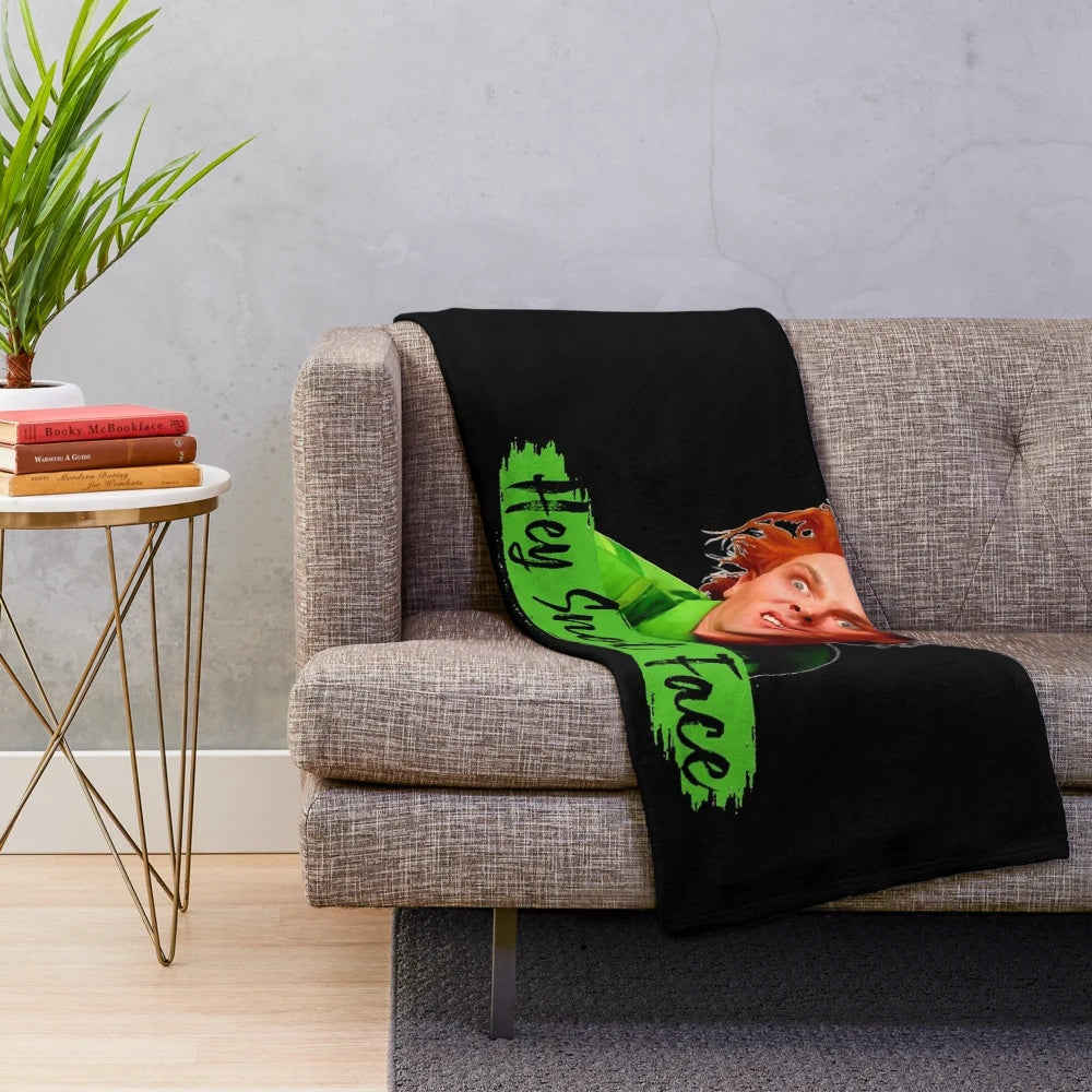 Retro comedy themed plush blanket featuring characters from The Young Ones and Drop Dead Fred
