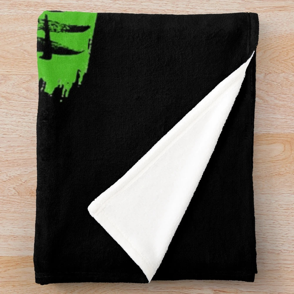 Retro comedy themed plush blanket featuring characters from The Young Ones and Drop Dead Fred