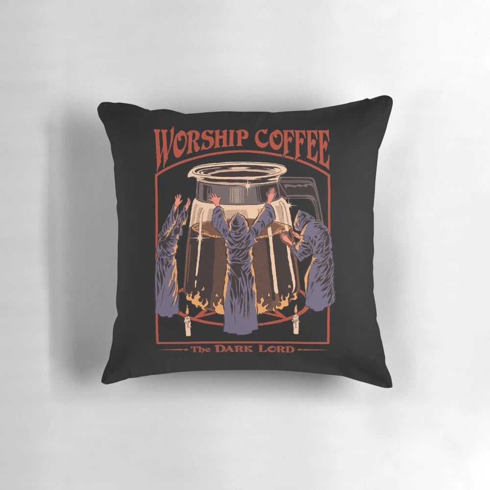Retro coffee-themed pillow with vintage design and caffeine-inspired graphics