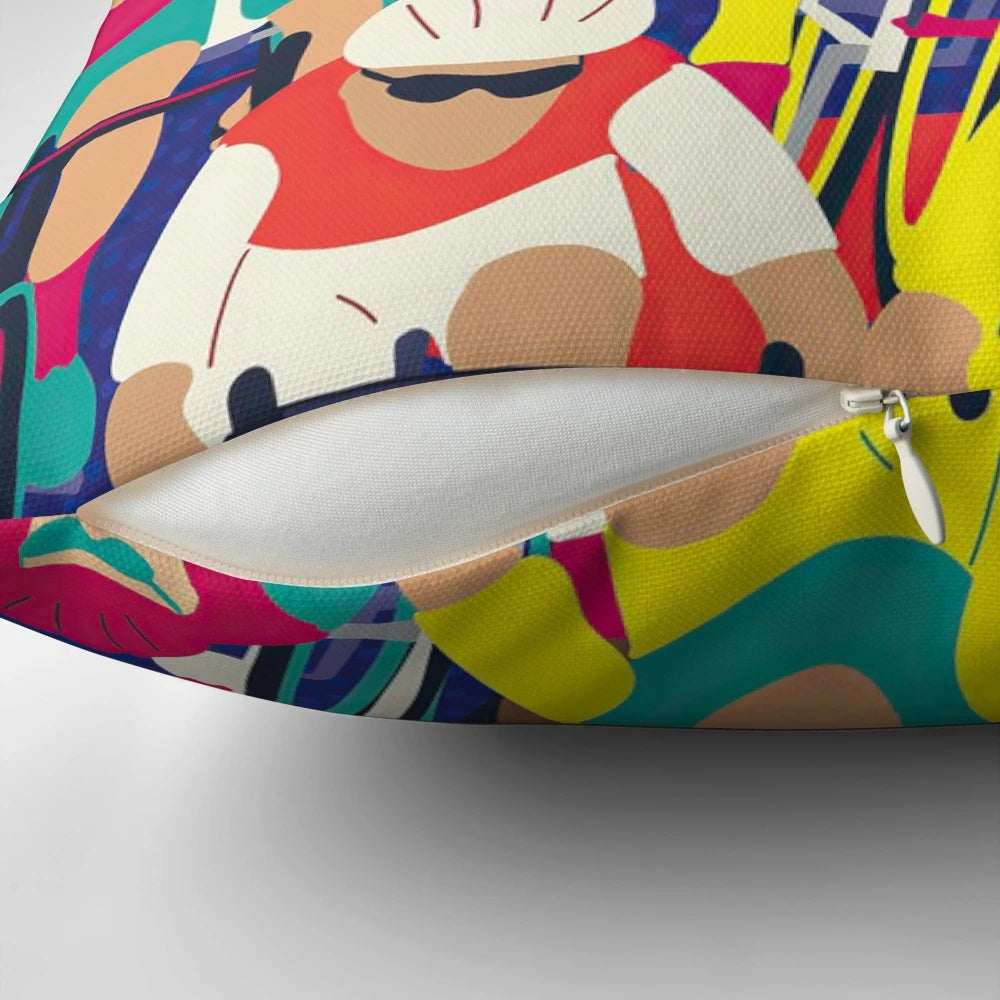 Retro-style cycling pillow featuring a cozy design for cycling enthusiasts