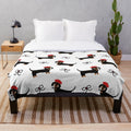 Retro-style dachshund sausage dog plush blanket