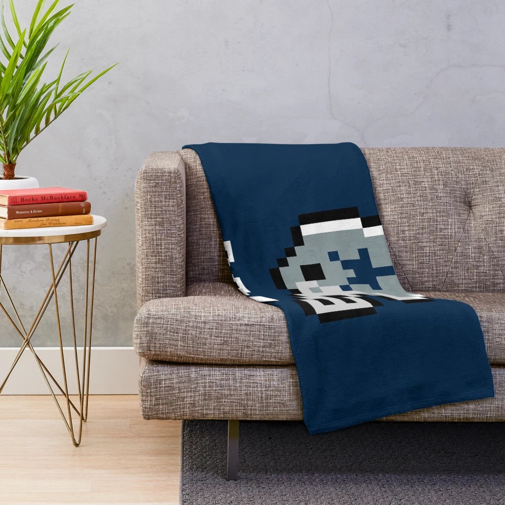 Vintage 8-bit inspired Dallas football plush blanket