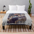Retro dance movie inspired plush blanket featuring a watercolor design