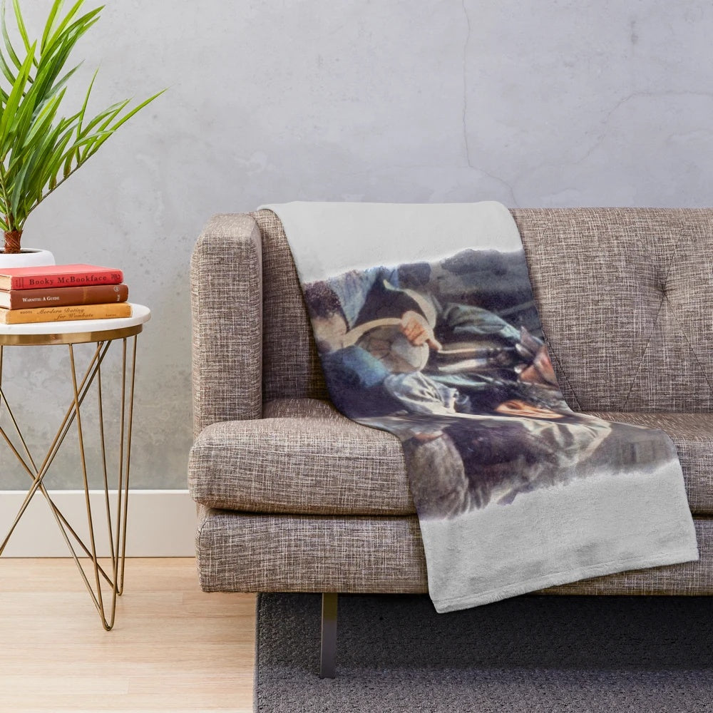 Retro dance movie inspired plush blanket featuring a watercolor design