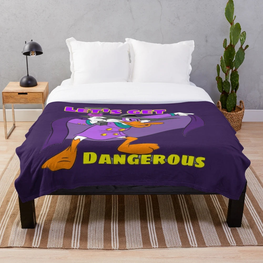 Darkwing Duck plush blanket featuring the iconic 80s cartoon character