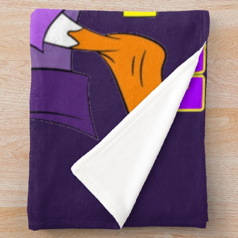 Darkwing Duck plush blanket featuring the iconic 80s cartoon character