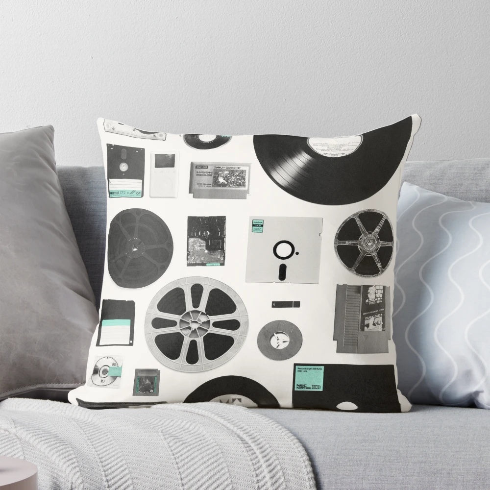 Retro data pillow featuring a minimalist design and vintage-inspired elements