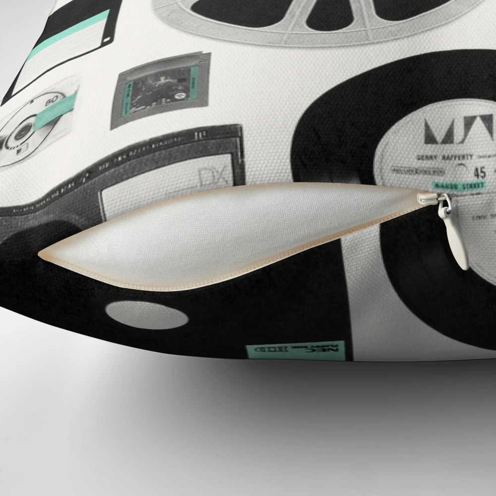 Retro data pillow featuring a minimalist design and vintage-inspired elements
