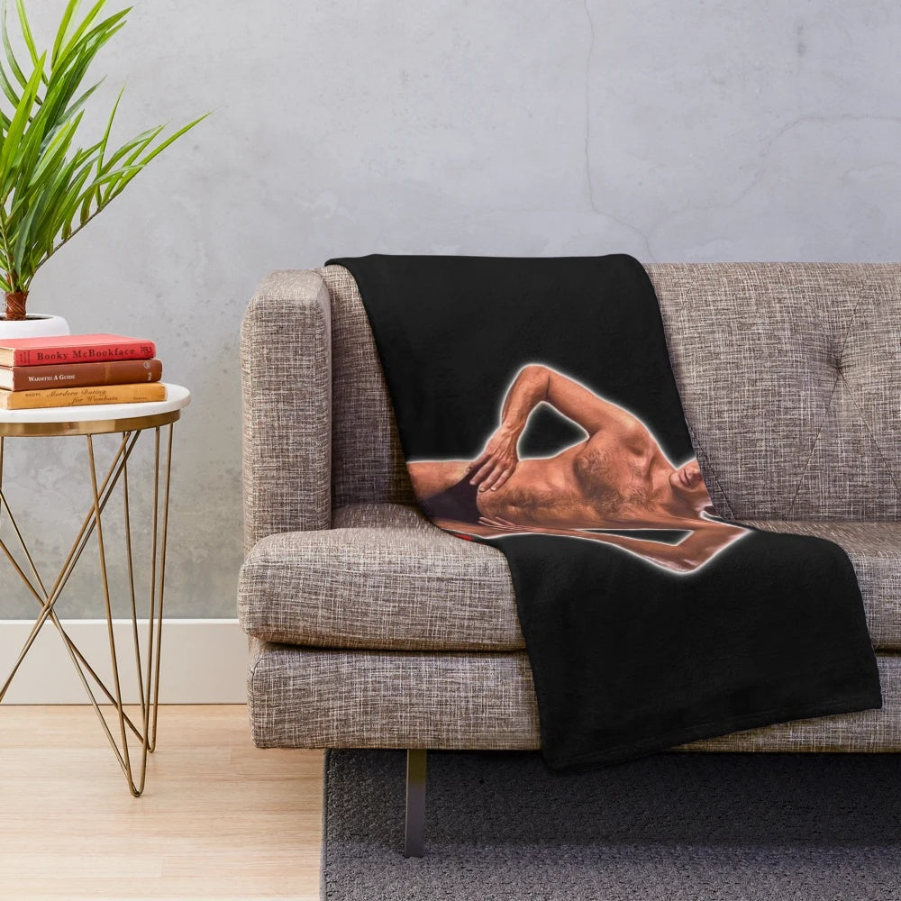 Retro David Hasselhoff Themed Plush Blanket