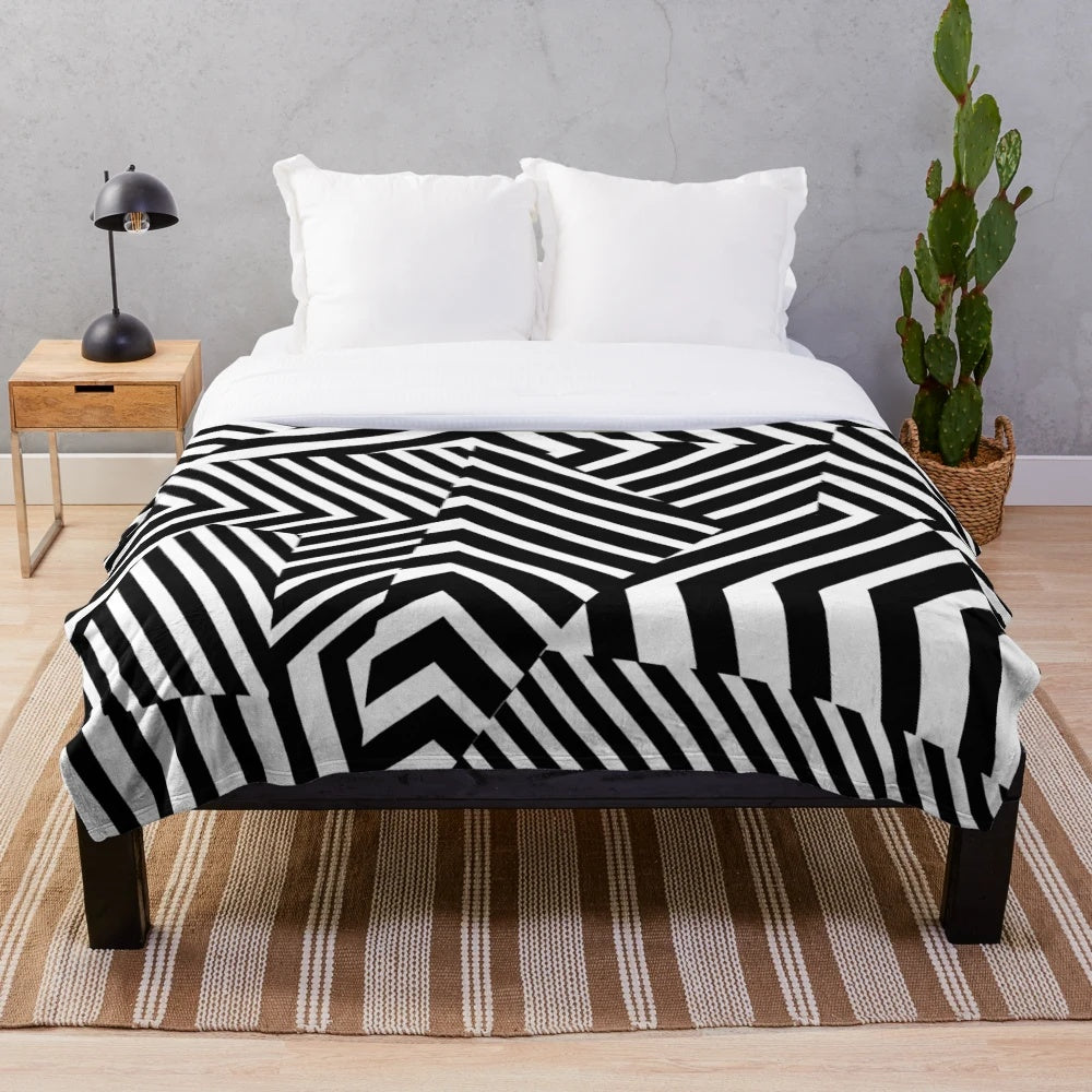 Dazzle camouflage plush camo blanket