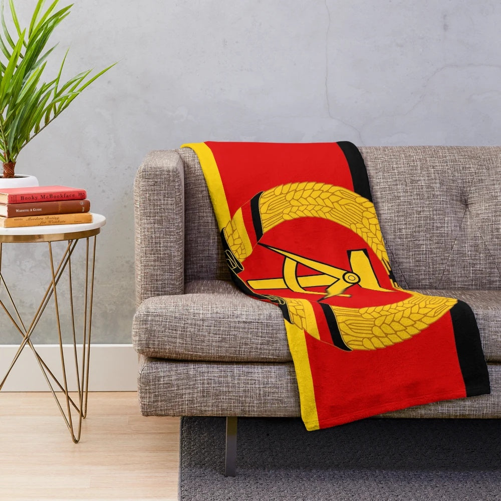 DDR Flag Plush Blanket - Cozy East Germany Memorabilia