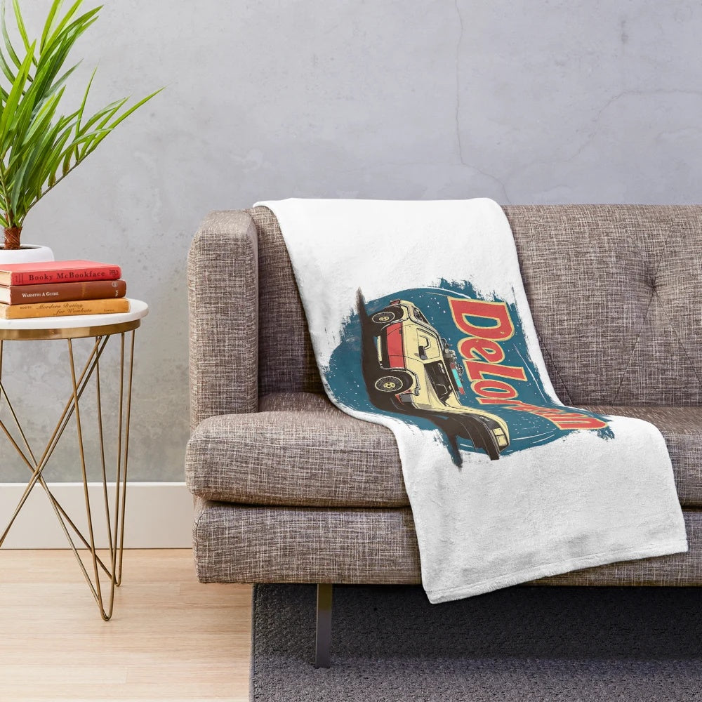 Delorean plush blanket - a cozy and nostalgic piece of movie memorabilia