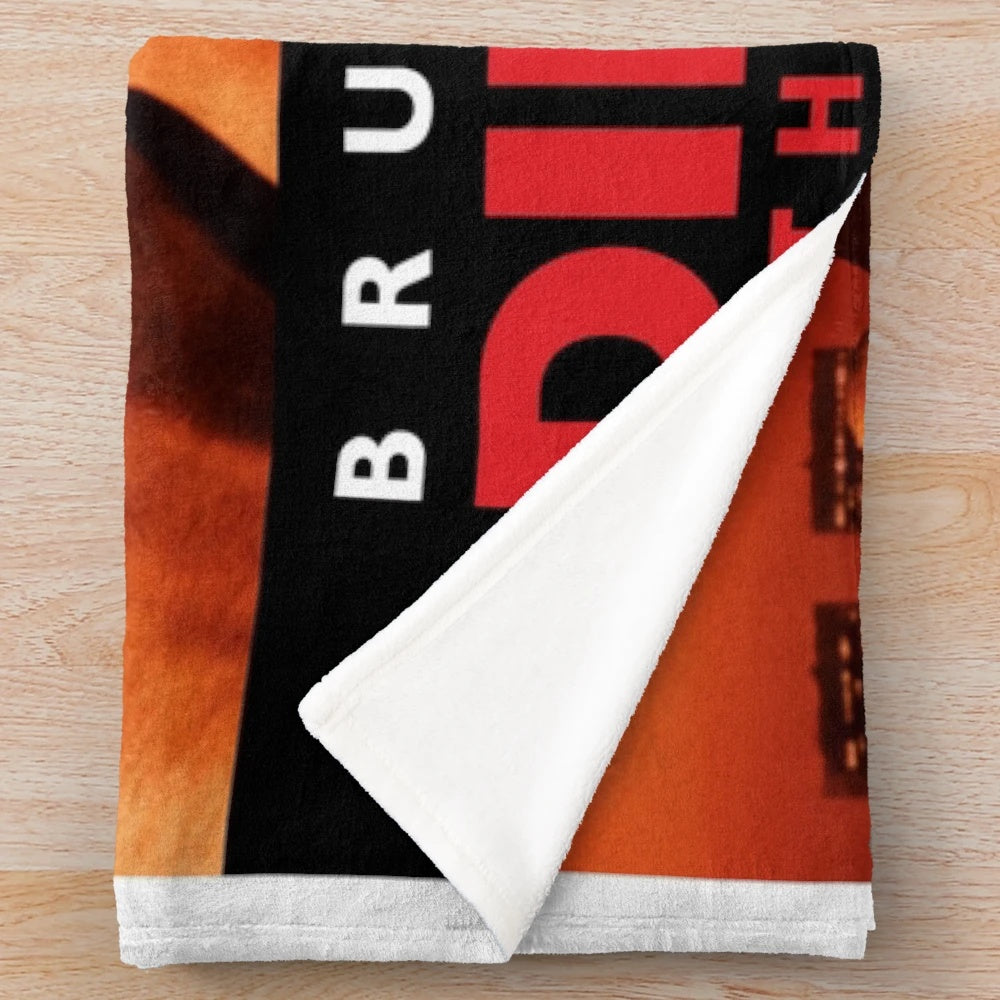 Die Hard themed plush blanket with Bruce Willis and John McClane